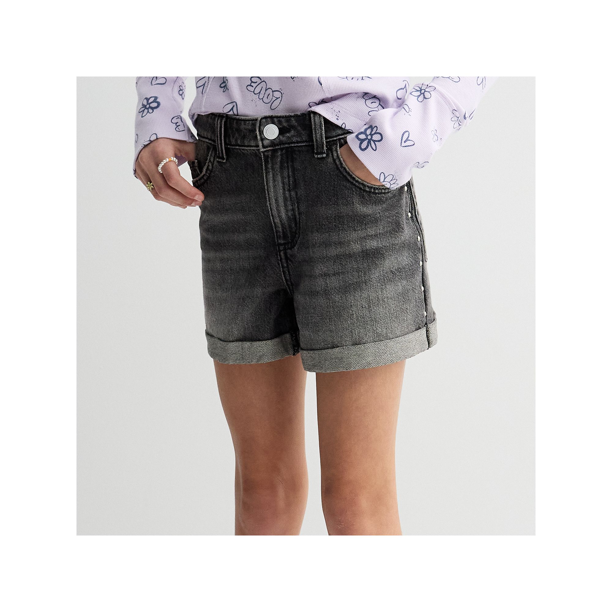 Girls 6-20 SO® High Rise Relaxed-Fit Denim Shorts in Regular & Plus Size, 