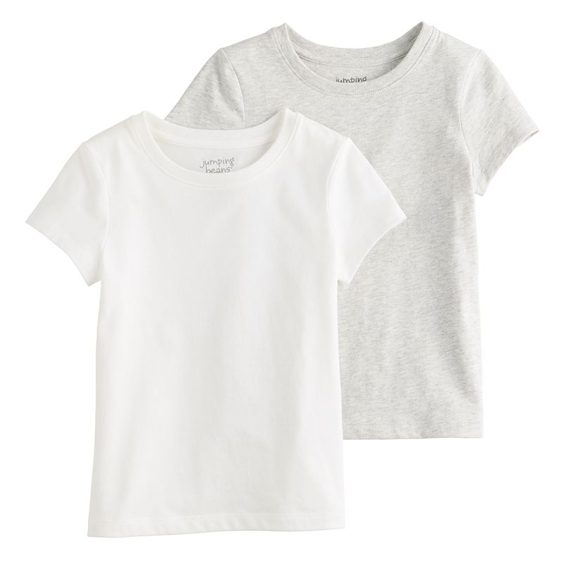 Baby & Toddler Girl Jumping Beans® 2-pk. Essential Short Sleeve Tees, Toddler Girl's, Size: 18 Months, Grey Mist Grey