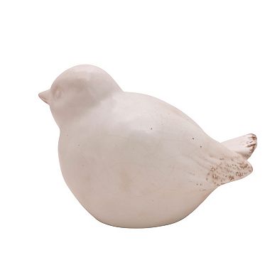 Everyday Decor White Ceramic Bird Table Decor
