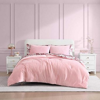 Betsey Johnson Velvet Pink Duvet Set