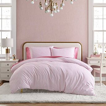 Betsey Johnson Wonderland Stripe Pink Duvet Set