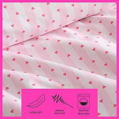 Betsey Johnson Wonderland Stripe Pink Duvet Set
