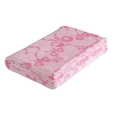 Betsey Johnson Bow Stripe Pink Comforter Set