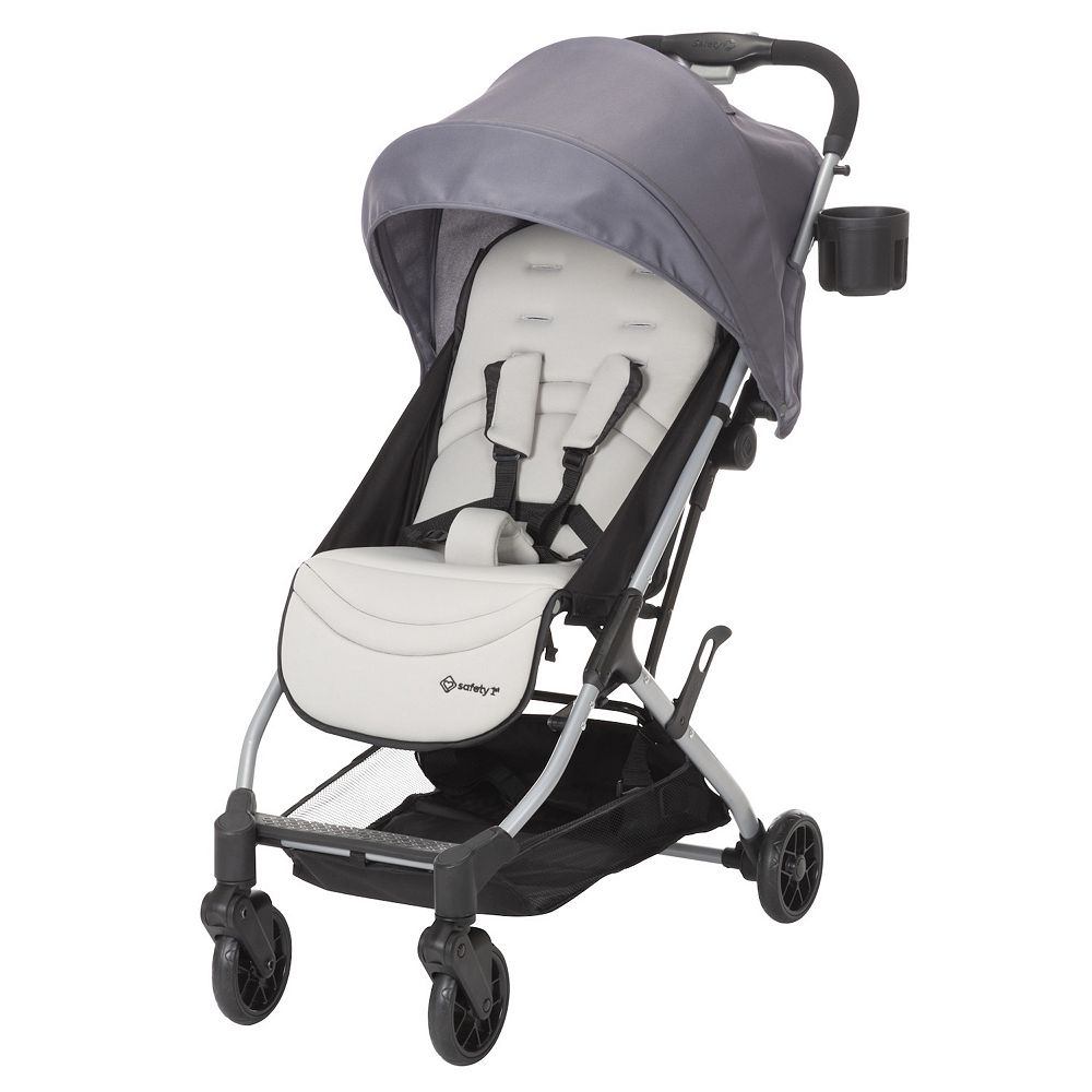 Lightweight Travel Stroller, Compact Baby Stroller For Airplane One Hand Folding Toddler Stroller With Reclining Seat And Canopy Black Pink