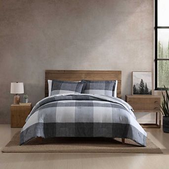 Eddie Bauer Oversized Plaid Grey Comforter Set
