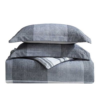 Eddie Bauer Oversized Plaid Grey Comforter Set
