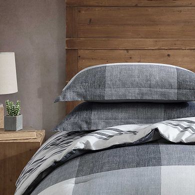 Eddie Bauer Oversized Plaid Grey Comforter Set
