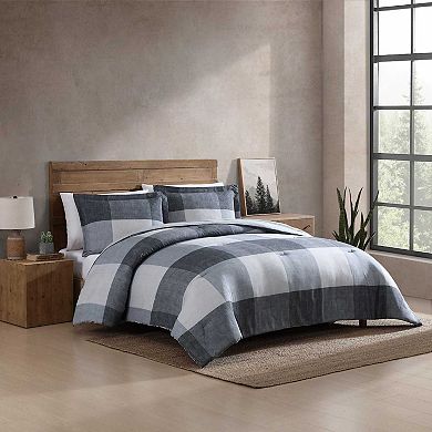 Eddie Bauer Oversized Plaid Grey Comforter Set