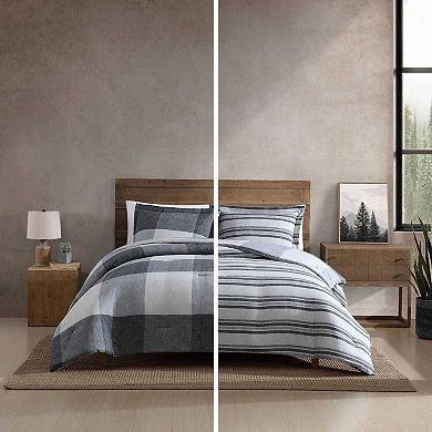 Eddie Bauer Oversized Plaid Grey Comforter Set