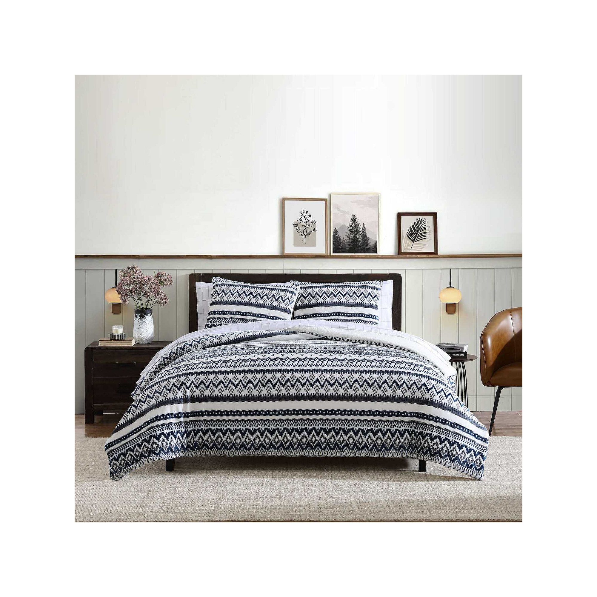 Eddie Bauer Shelton Fair Isle Comforter Set with Shams, Blue