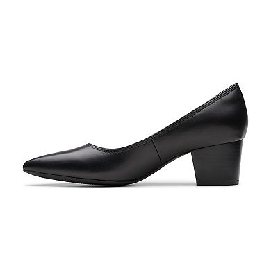 Clarks® Ellanie Hope Women's Leather Block Heel Pumps