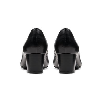 Clarks® Ellanie Hope Women's Leather Block Heel Pumps