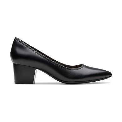 Clarks® Ellanie Hope Women's Leather Block Heel Pumps