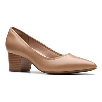 Clarks® Ellanie Hope Women's Leather Block Heel Pumps