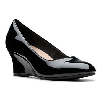 Clarks® Olivette Pearl Women's Leather Wedge Heel Pumps