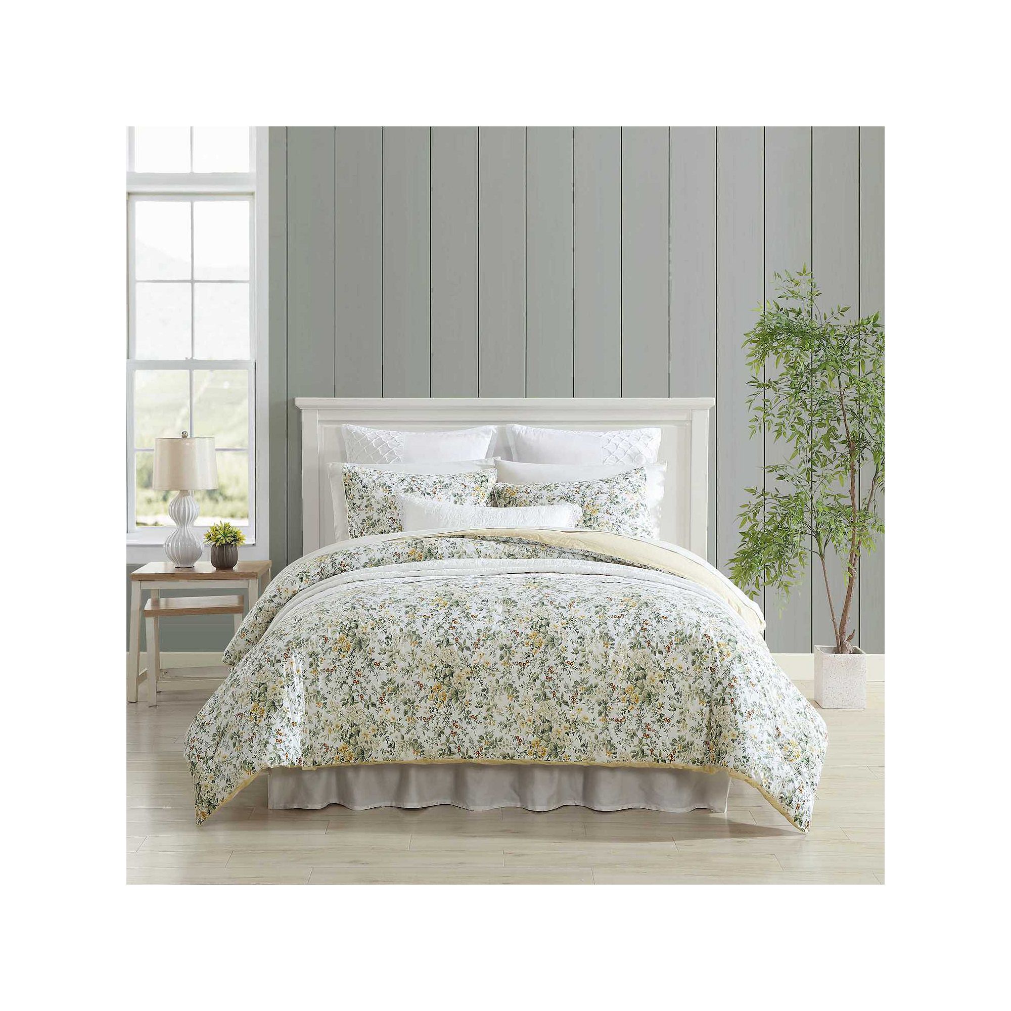 Laura Ashley Country Meadow Gold Comforter Set, Beige Khaki