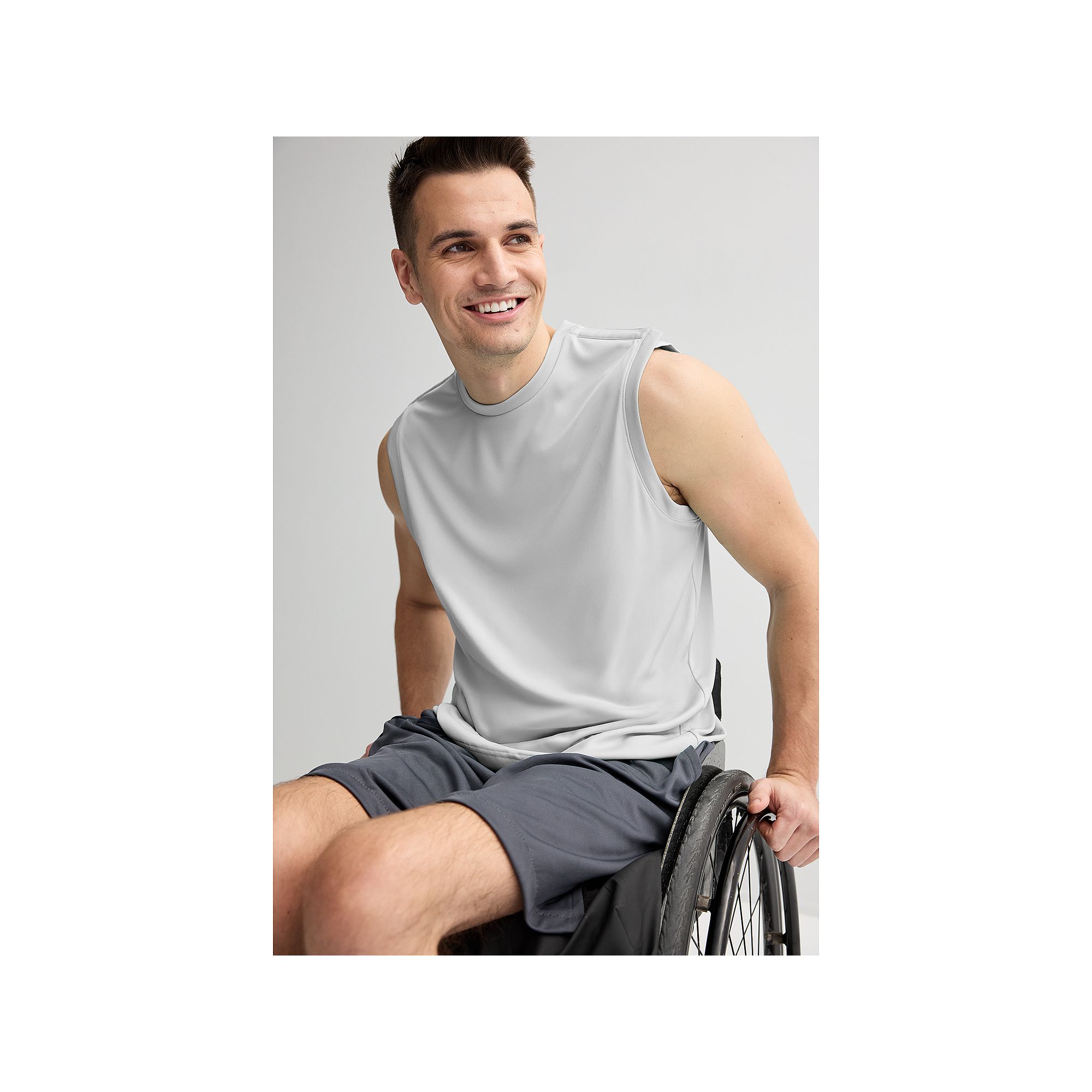 Mens Tek Gear® Adaptive Dry Tek Sleeveless Muscle Shirt, Size: XS, Silver