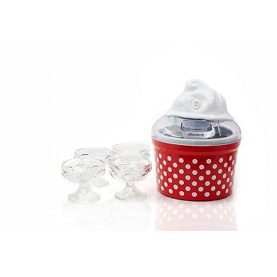Electric Ice Cream Maker with Glass Cups