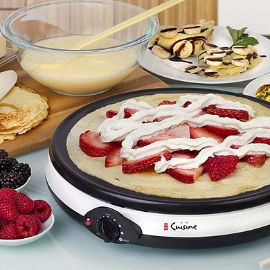 Crepe Maker; 12", Ceramic Coating, Temperature Control, 1200 Watt
