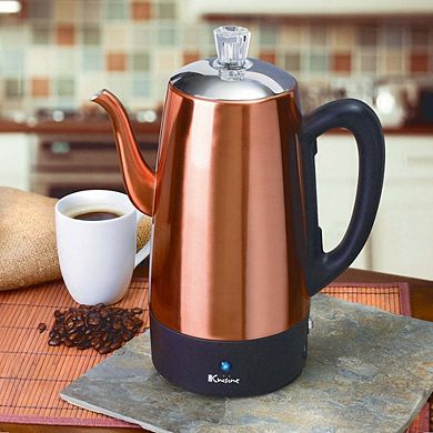 Electric 12 Cup Percolator - Copper Finish - 800 Watts