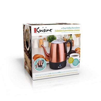 Electric 4 Cup Percolator- Copper Finish - 800 Watts