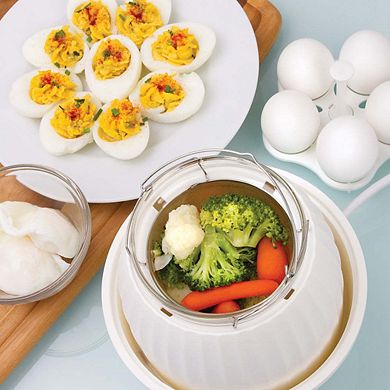 Electric Food Steamer And Egg Cooker - White