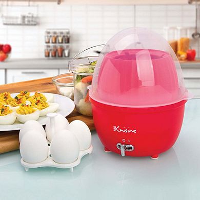 Electric Food Steamer And Egg Cooker - Red