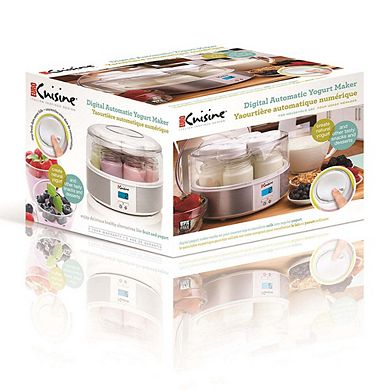 Automatic Yogurt Maker; W/15 Hour Timer, Lcd Dispay, Jar Lid Dates, And 7- 6oz Glass Jars