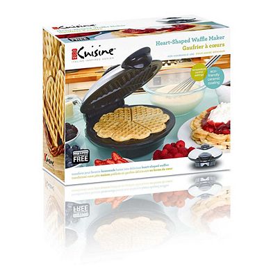 Waffle Maker; W/heart Design, Temperature Control, 8" Ceramic Coating, 850 Watt