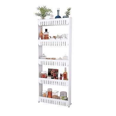 Lavish Home Tiered Slim Rolling Storage Cart