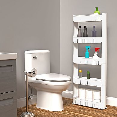 Lavish Home Tiered Slim Rolling Storage Cart