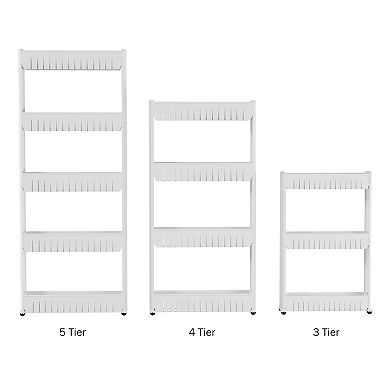 Lavish Home Tiered Slim Rolling Storage Cart