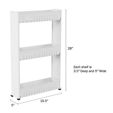 Lavish Home Tiered Slim Rolling Storage Cart