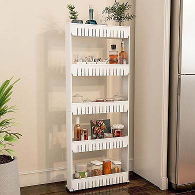 Lavish Home Tiered Slim Rolling Storage Cart