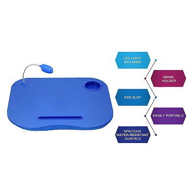 Lavish Home Portable Foam-Filled Laptop Lap Desk with LED Light & Cup Holder