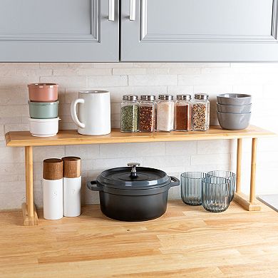 Lavish Home Bamboo Sink Organizer Shelf