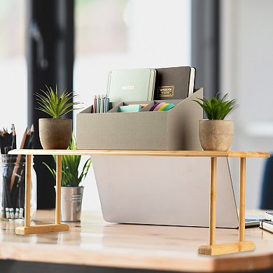 Lavish Home Bamboo Sink Organizer Shelf