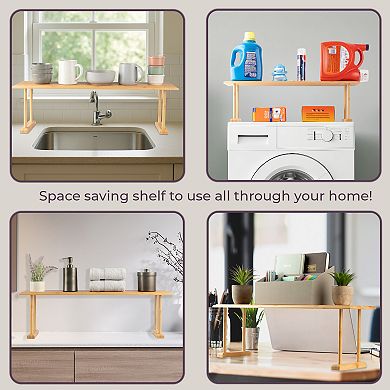 Lavish Home Bamboo Sink Organizer Shelf