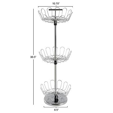 Lavish Home 3-Tier Rotating Shoe Rack
