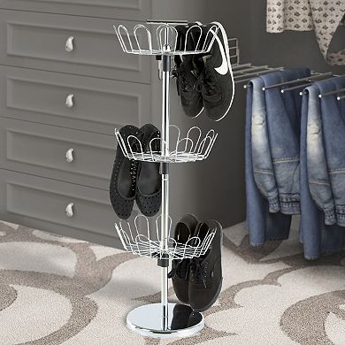Lavish Home 3-Tier Rotating Shoe Rack