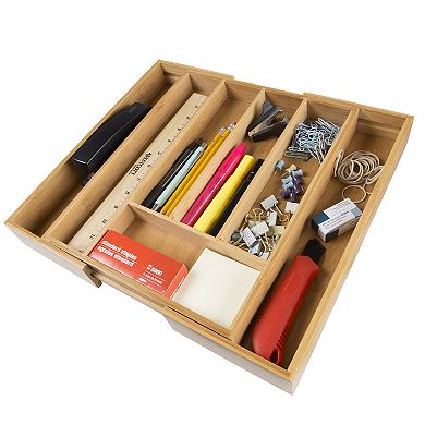 Lavish Home Bamboo Expandable Utensil Drawer Organizer