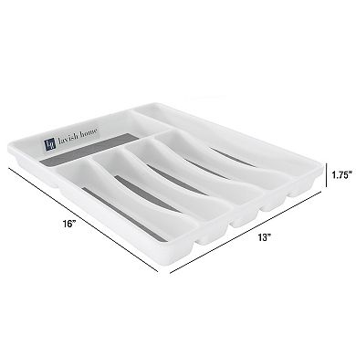 Lavish Home 6-Section Non-Slip Silverware Drawer Organizer