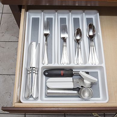 Lavish Home 6-Section Non-Slip Silverware Drawer Organizer