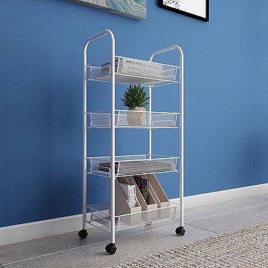 Lavish Home Narrow 4-Tier Rolling Cart