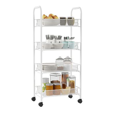 Lavish Home Narrow 4-Tier Rolling Cart