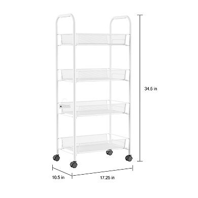 Lavish Home Narrow 4-Tier Rolling Cart