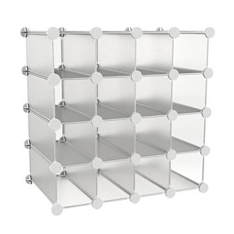 Lavish Home 16 Cube Organizer with Interlocking, Customizable & Stackable Shelving