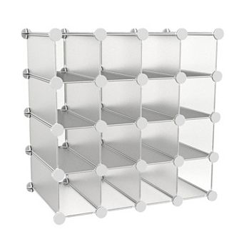 Lavish Home 16 Cube Organizer with Interlocking, Customizable & Stackable Shelving