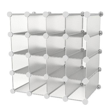 Lavish Home 16 Cube Organizer with Interlocking, Customizable & Stackable Shelving