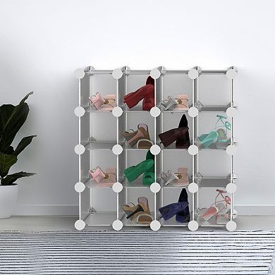 Lavish Home 16 Cube Organizer with Interlocking, Customizable & Stackable Shelving